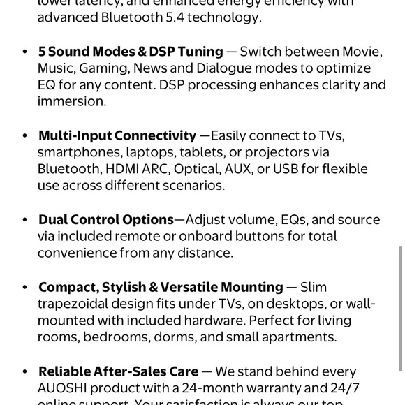 Black Soundbar with Remote - Picture 10 of 11